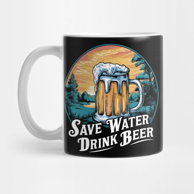 Save Water Drink Beer Funny Drinking Humor by Anticorporati